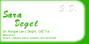 sara degel business card